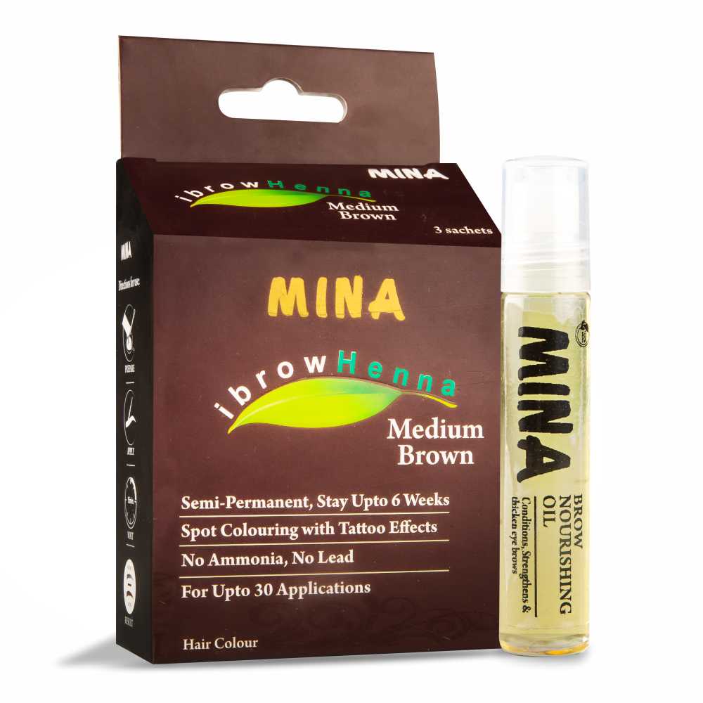 Medium Brown - Eyebrow Nourishing Oil 10 ml + Eyebrow Cleanser Combo
