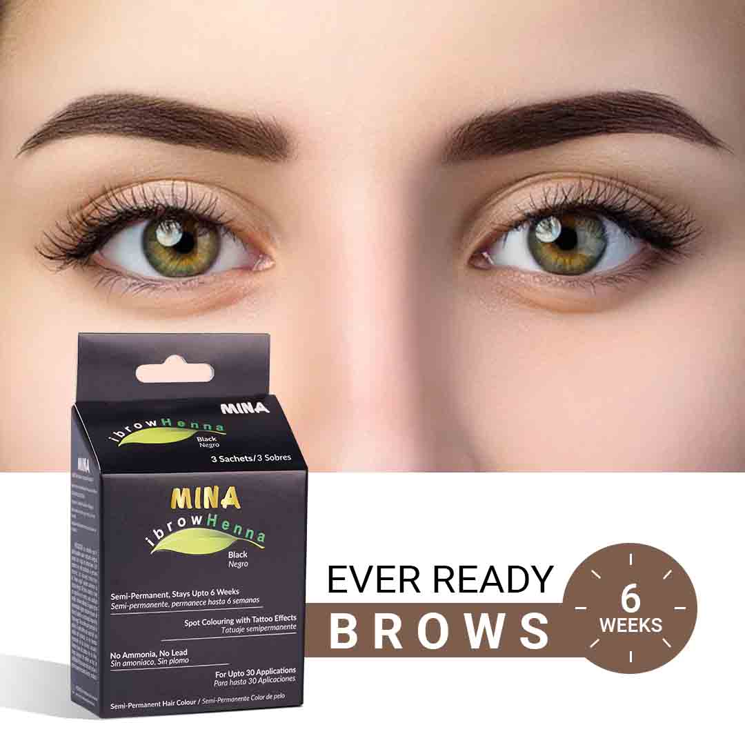 MinaIbrow Henna Black Tinting Kit For Eyebrow Coloring IBrowhenna
