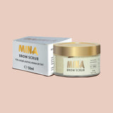 mina brow scrub for longer lasting henna or tint